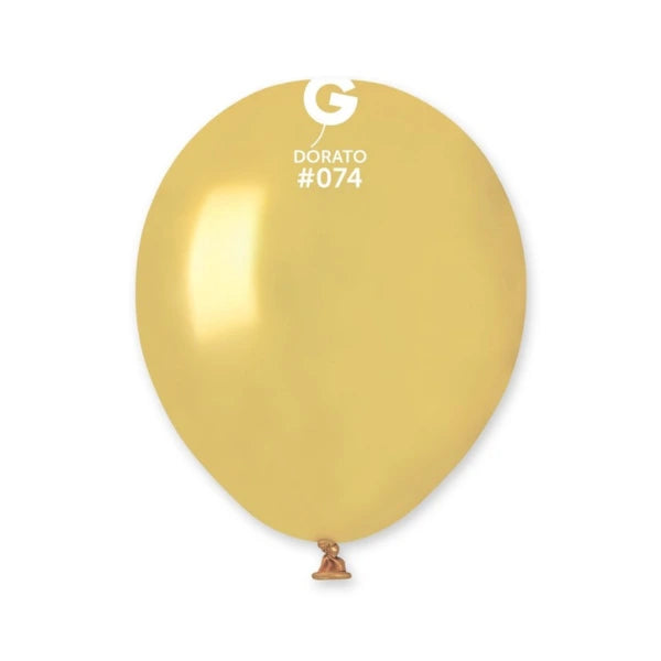 SACHET 50 BALLONS LATEX DORÉ 13CM