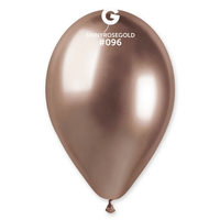 SACHET 5 BALLONS ROSE GOLD SHINY 33CM