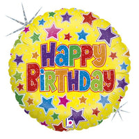 BALLON BOLD STARS BIRTHDAY 46CM