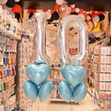 BALLON COEUR 45CM BLEU CIEL