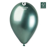 SACHET 25 BALLONS LATEX VERT SHINE 33CM