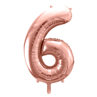 BALLON CHIFFRE 6 ROSE GOLD 86CM