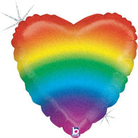 BALLON COEUR RAIMBOW 45CM