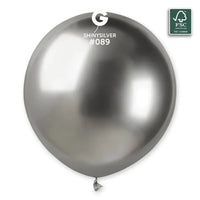 SACHET 3 BALLONS LATEX ARGENT SHINE 48CM