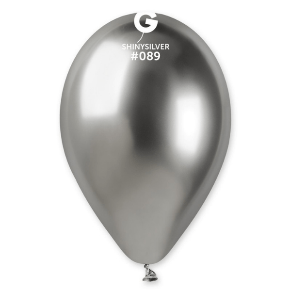 SACHET 25 BALLONS LATEX ARGENT SHINE 33CM