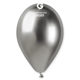 SACHET 5 BALLONS LATEX ARGENT SHINE 33CM