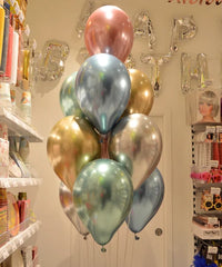 SACHET 5 BALLONS LATEX BLEU SHINE 33CM